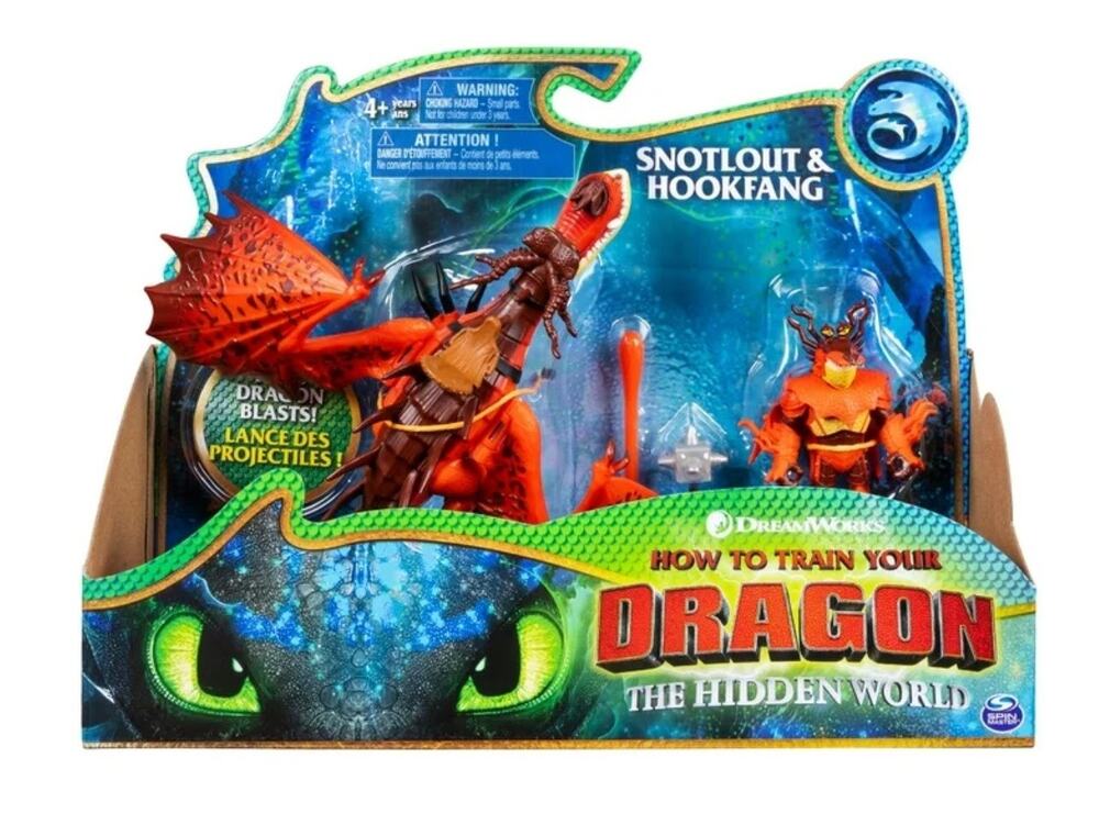 SNOTLOUT & HOOKFANG How to Train Your Dragon Hidden World Action Figure Set RARE